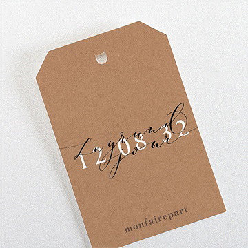 Marque-place mariage jour j kraft étiquette - Dos de l'étiquette