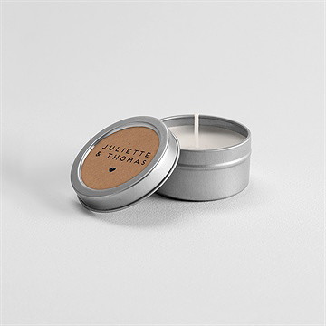 Bougie mariage jour j kraft argent - Mise en situation