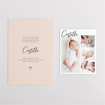 Remerciement naissance mon pele mele photo duo - Vue d'ensemble