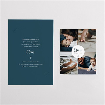 Remerciement naissance pêle mêle duo - Vue d'ensemble
