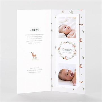 Remerciement naissance gaiement duo photomaton - Intérieur du remerciement