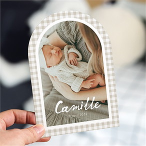 Faire-part naissance vichy arche