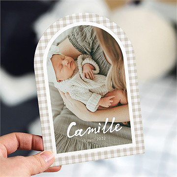 Faire-part naissance vichy arche