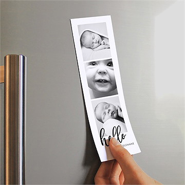 Remerciement naissance hello duo photomaton - Mise en situation