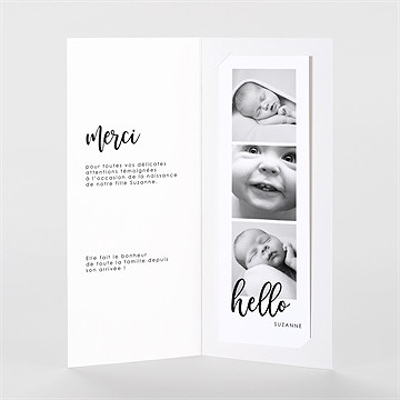 Remerciement naissance hello duo photomaton - Intérieur du remerciement
