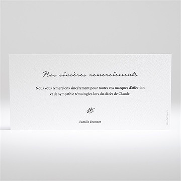 Remerciement décès pour toi paysage - Dos du faire-part