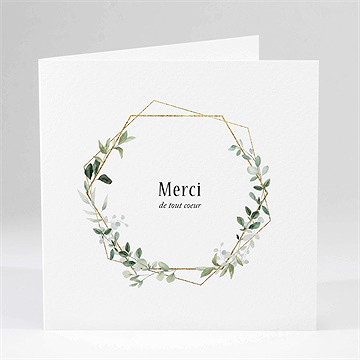 Remerciement décès moderne végétal plié