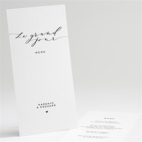 Menu mariage classique photo