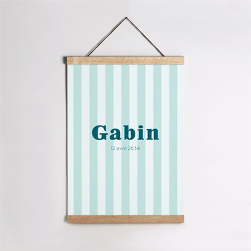 Affiche naissance rayures marines duo