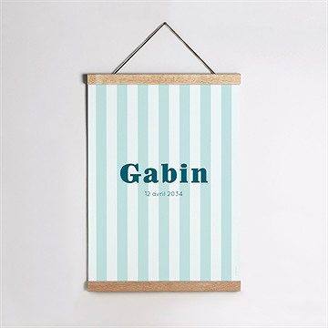 Affiche naissance rayures marines