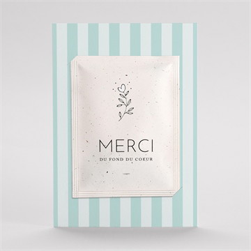 Remerciement naissance rayures marines duo