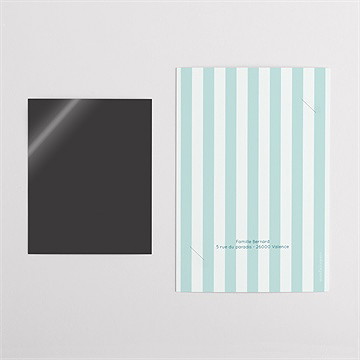 Faire-part naissance rayures marines duo - Dos du faire-part