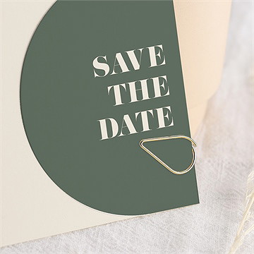 Faire-part mariage tons vert sauge - Détail du faire-part