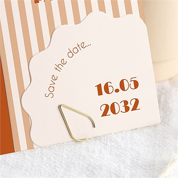 Faire-part mariage terracotta estival - Détail du faire-part