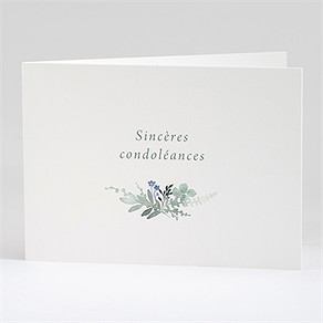 Carte de condoléances décès bel apaisement plié