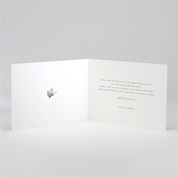 Carte de condoléances décès bel apaisement plié - Intérieur du remerciement