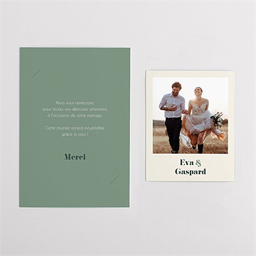 Remerciement mariage tons vert sauge - Vue d'ensemble