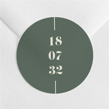 Sticker mariage vert sauge étui