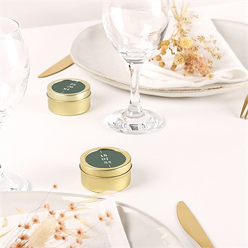 Bougie mariage tons vert sauge - Mise en situation