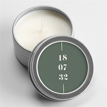 Bougie mariage vert sauge argent