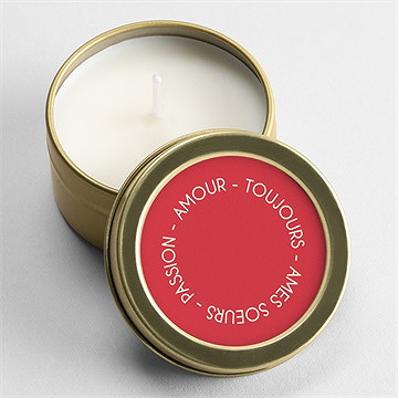 Bougie mariage orange et fuchsia or