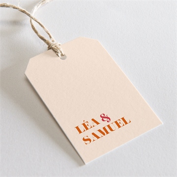 Etiquette mariage orange et fuchsia