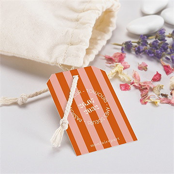 Pochon mariage  orange et fuchsia - Mise en situation