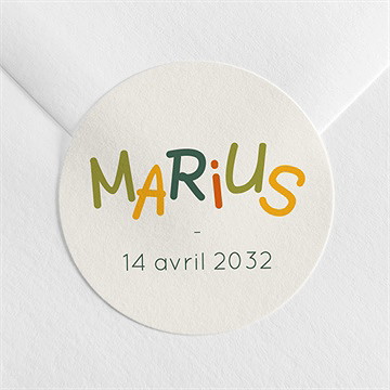 Sticker naissance prénom coloré