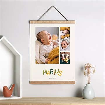 Affiche naissance prénom coloré - Mise en situation