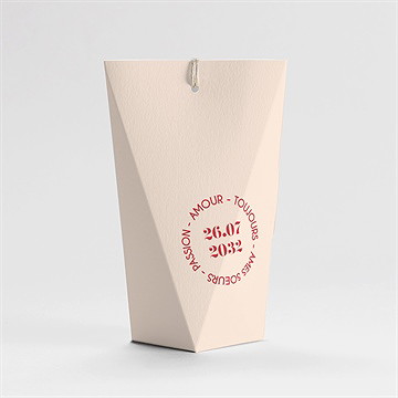 Boîte de dragées mariage orange et fuchsia étui - Dos de la boîte