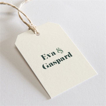 Etiquette mariage vert sauge étui