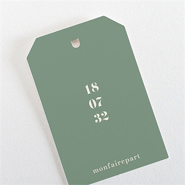 Etiquette mariage tons vert sauge - Dos de l'étiquette
