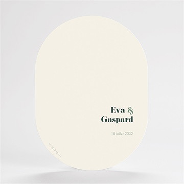 Menu mariage tons vert sauge - Dos du menu