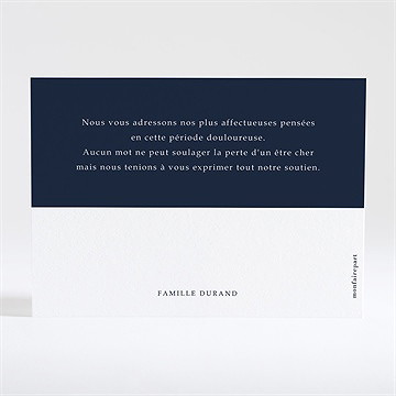 Carte de condoléances décès son beau sourire - Dos de la carte