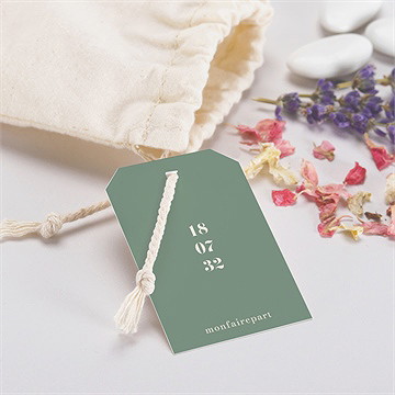 Pochon mariage  tons vert sauge - Mise en situation