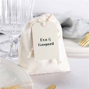 Pochon mariage  tons vert sauge - Mise en situation