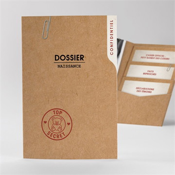 Faire-part naissance dossier confidentiel pochette