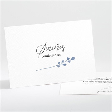 Carte de condoléances décès présent et mémoire plié