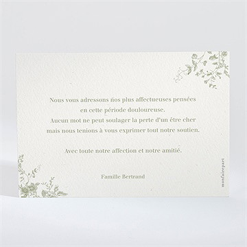 Carte de condoléances décès l'arbre de vie paysage - Dos du carton