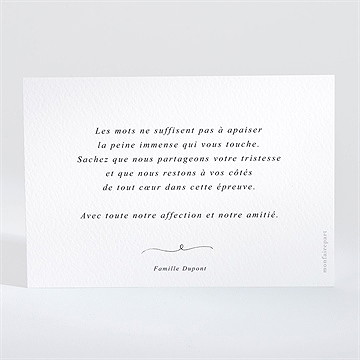 Carte de condoléances décès tant de souvenirs paysage - Dos du carton