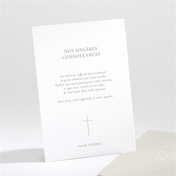 Carte de condoléances décès colombe de l'espérance