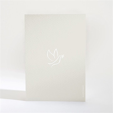 Carte de condoléances décès colombe de l'espérance - Dos de la carte