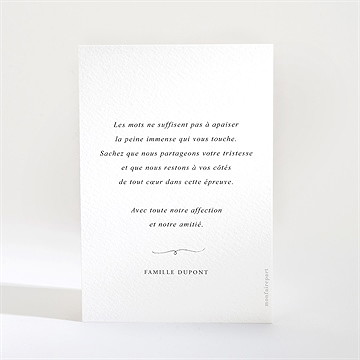 Carte de condoléances décès tant de souvenirs - Dos de la carte