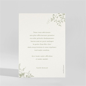 Carte de condoléances décès l'arbre de vie - Dos de la carte
