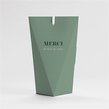 Boîte de dragées mariage vert sauge étui - Dos de la boîte