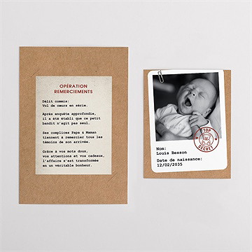 Remerciement naissance dossier confidentiel - Vue d'ensemble