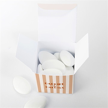 Boîte de dragées mariage terracotta estival - Intérieur de la boîte