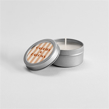 Bougie mariage terracotta estival argent - Mise en situation