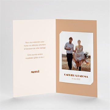 Remerciement mariage terracotta estival - Intérieur du remerciement