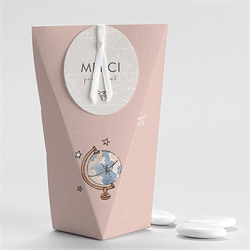 Boîte de dragées baptême joli passeport bapteme étui